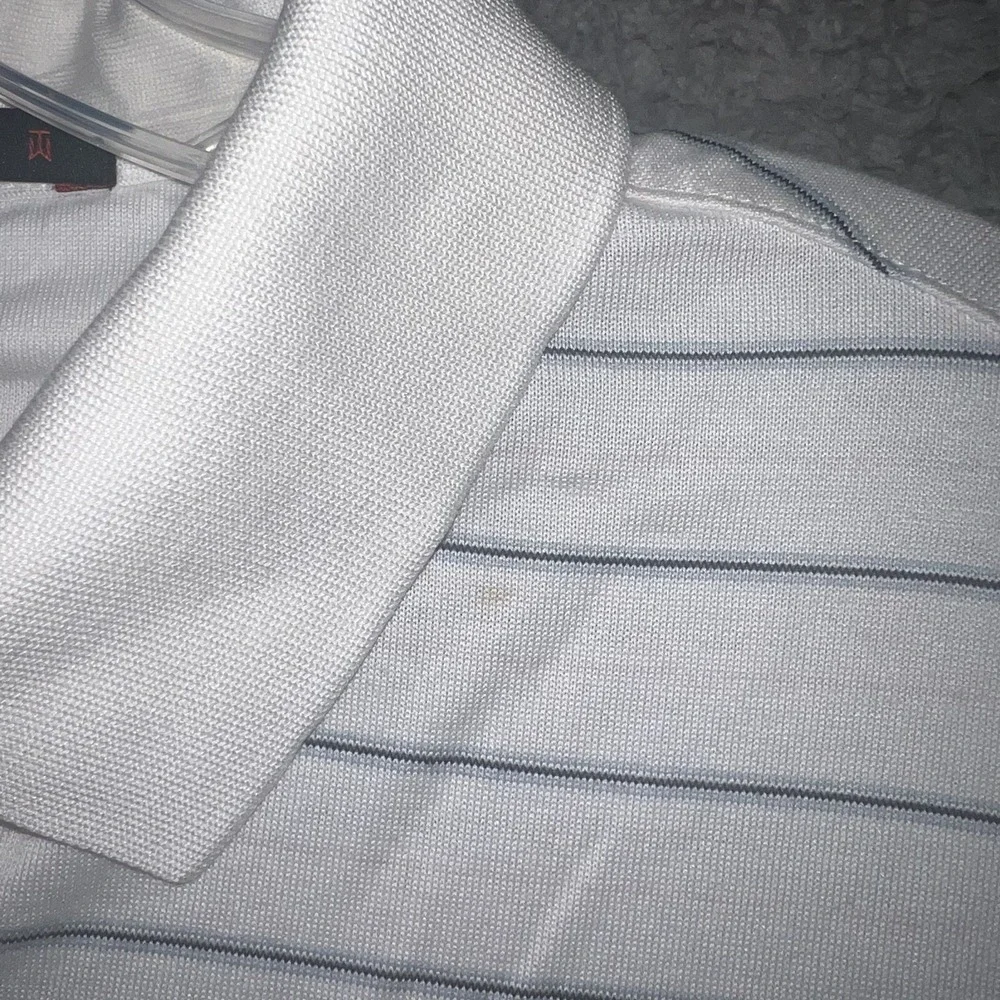 VTG Nike Tiger Woods Collection Shirt Men's Sz L Striped Golf Polo Single Stitch